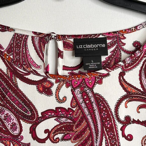 Liz Claiborne Women's Paisley Blouse Large - Picture 2 of 11